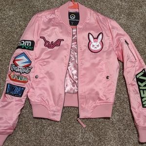 BoxLunch d.Va bomber jacket Overwatch patches